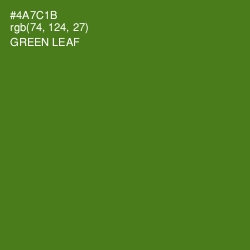 #4A7C1B - Green Leaf Color Image